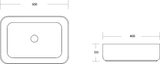 Раковина Milleau Miel MU0084-MB/GW черный белый